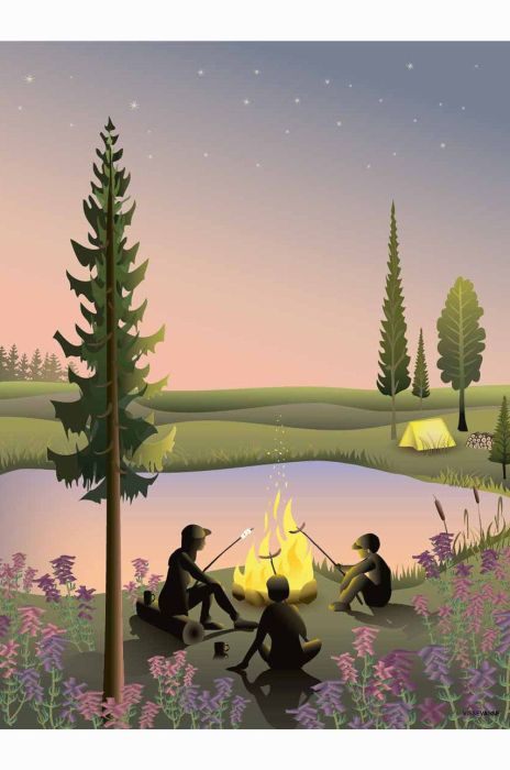 Vissevasse Плакат Campfire 50x70 cm колір барвистий