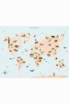Vissevasse Плакат World Map Animal 50x70 cm колір барвистий