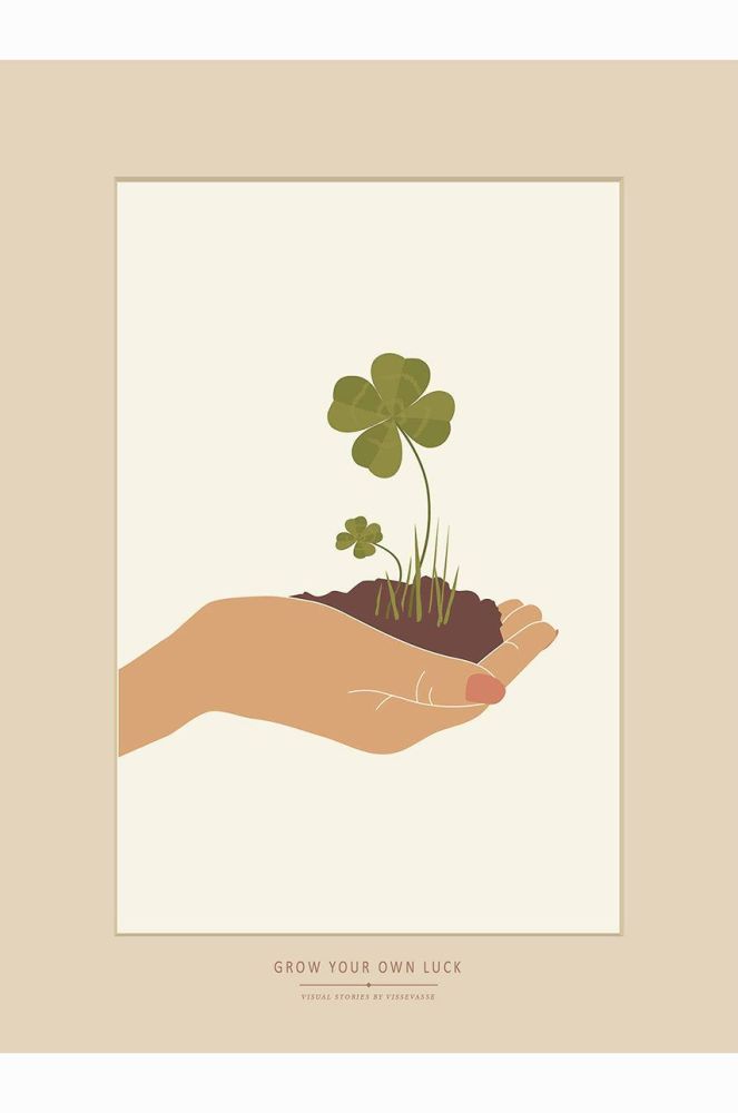 Vissevasse Плакат Grow Your Own Luck 30x40 cm колір барвистий