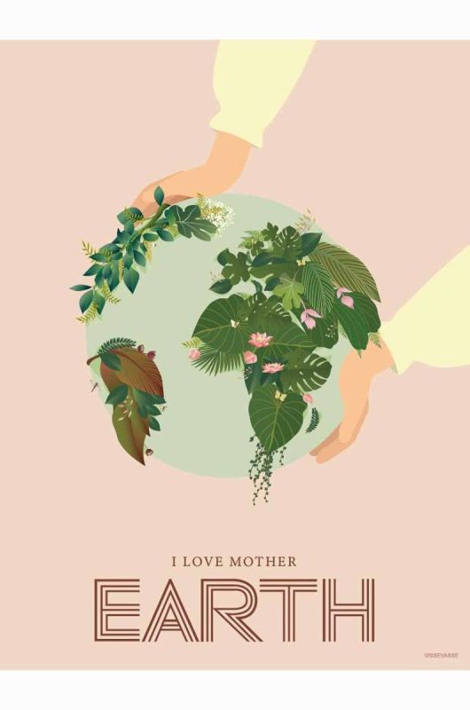 Vissevasse Плакат I Love Mother Earth 50x70 cm колір барвистий