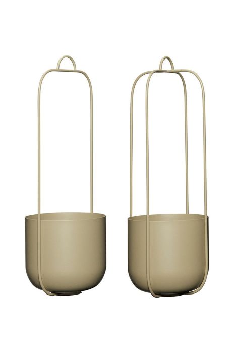 H?bsch Набір настінних горщиків (2-pack) колір зелений H?bsch Набір настінних горщиків (2-pack) колір зелений