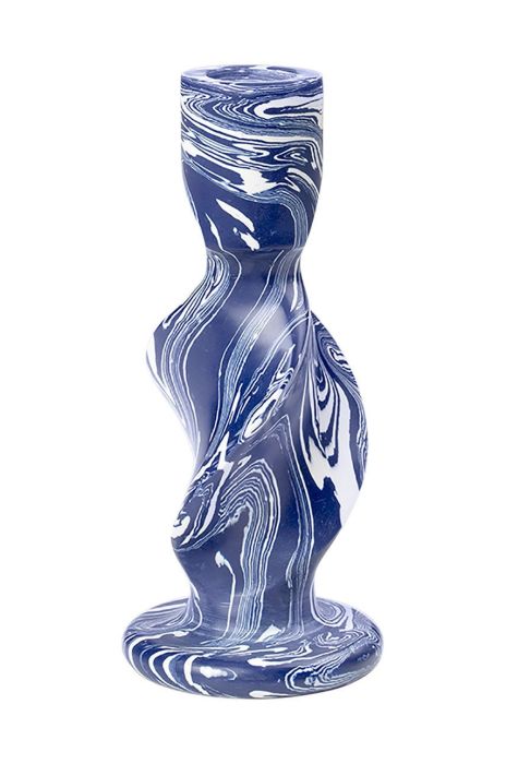 Декоративний свічник Broste Copenhagen Twist колір блакитний (2787484)