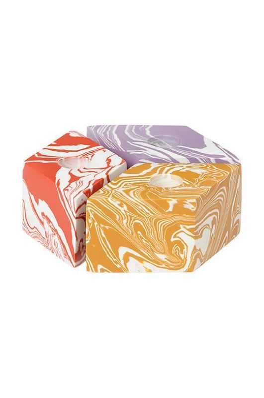 Набір свічників Broste Copenhagen Isso 3-pack колір барвистий