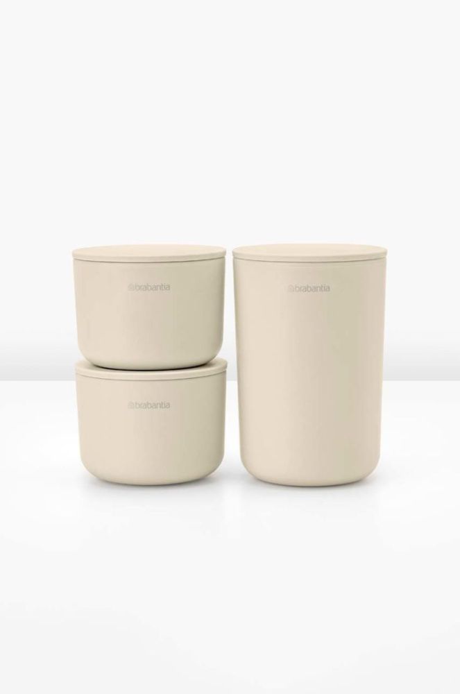 Набір контейнерів для зберігання з кришками Brabantia 3-pack колір бежевий фото 2