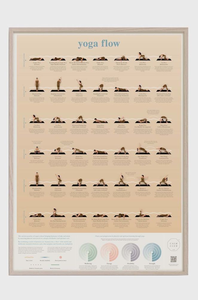 Настінний плакат Luckies of London yoga flow колір барвистий