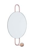 Настінне дзеркало з вішалкою Present Time колір рожевий