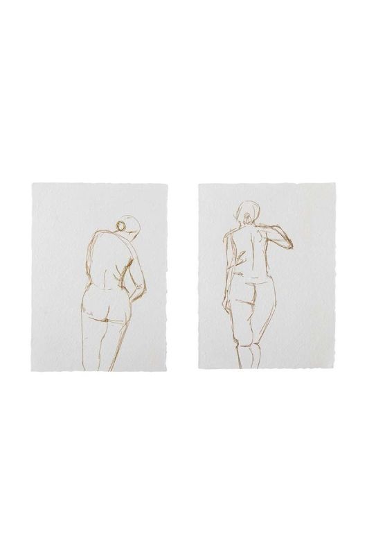 Декорація настінна Bloomingville Aise Poster 2-pack колір коричневий