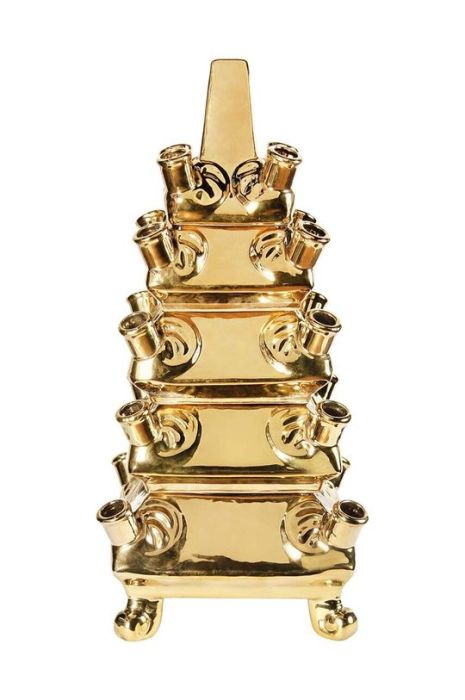 Декоративна ваза &k amsterdam Layer колір жовтий (3017435)