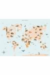 Плакат Vissevasse World Map Animal 30 x 40 cm колір барвистий
