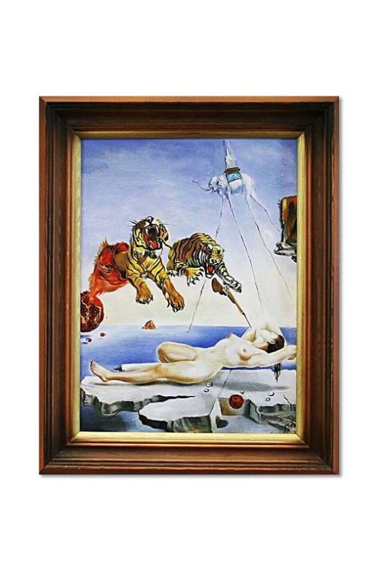 Репродукція, написана маслом, в рамці Salvador Dali, Sen spowodowany lotem pszczo?y колір барвистий