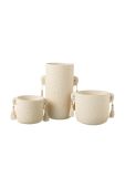 Горщик J-Line Tassel Ceramic Cream колір бежевий