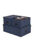 Коробка для зберігання Bigso Box of Sweden 3-pack колір темно-синій