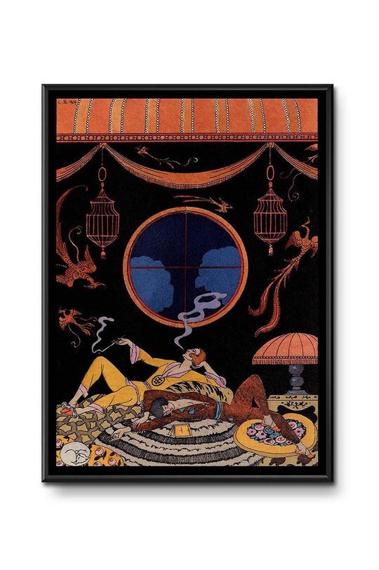 Репродукція на папері в рамці Georges Barbier, La Paresse 31 x 41 cm колір барвистий