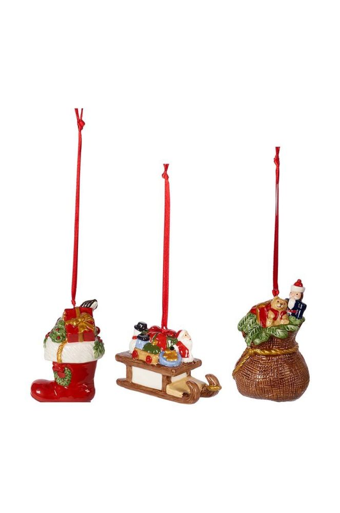 Набір ялинкових прикрас Villeroy & Boch Nostalgic Ornaments 3-pack колір барвистий (3570034)