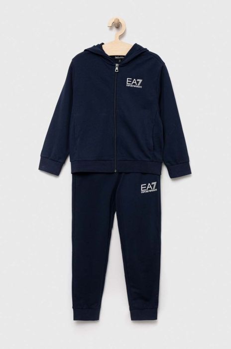 Дитячий бавовняний спортивний костюм EA7 Emporio Armani колір синій (3308343)