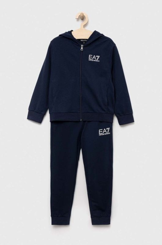 Дитячий бавовняний спортивний костюм EA7 Emporio Armani колір синій (3308343)
