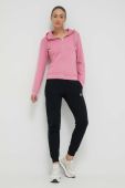 Кофта EA7 Emporio Armani жіноча колір рожевий з капюшоном з принтом (3243914)