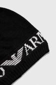 Шапка та шарф з домішкою вовни Emporio Armani колір чорний (3388055)