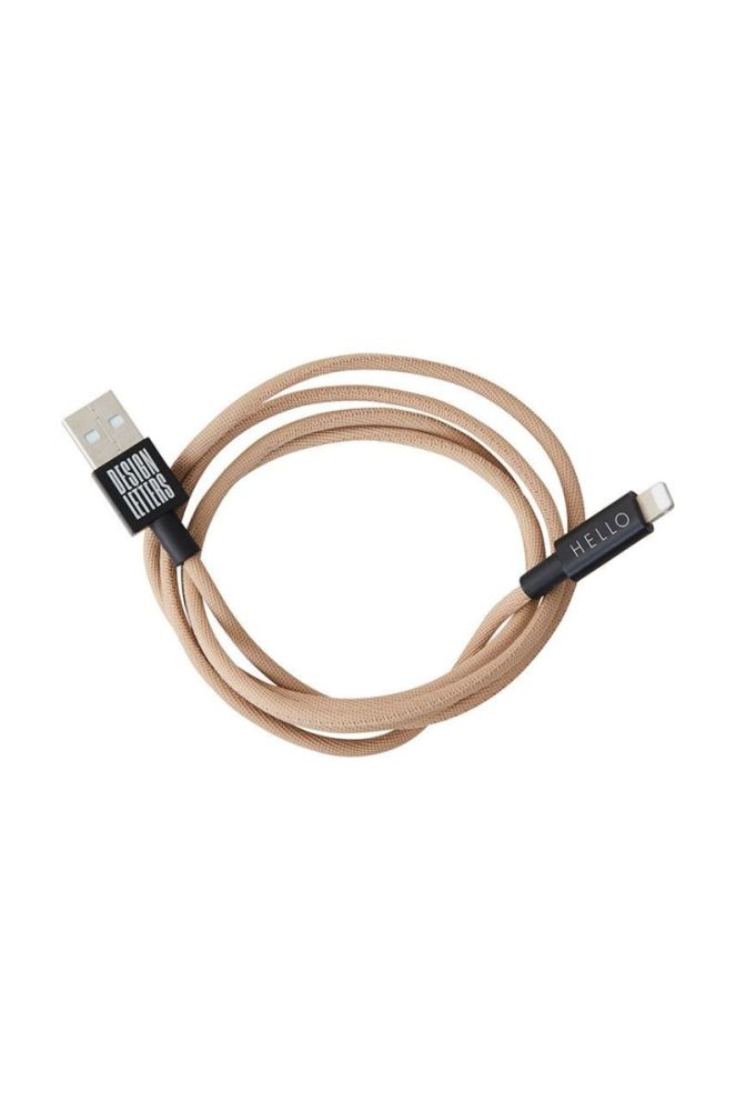 Design Letters Кабель для зарядки USB-C Lightning 1 m колір бежевий (2602162) фото 2
