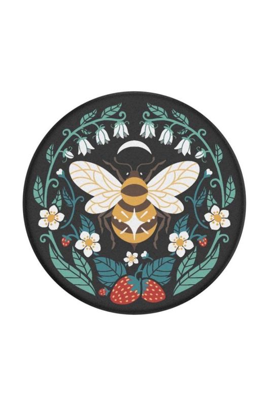 Тримач та підставка для телефону Popsockets Bee Boho колір чорний фото 2