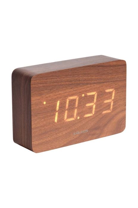 Будильник Karlsson LED Square колір коричневий