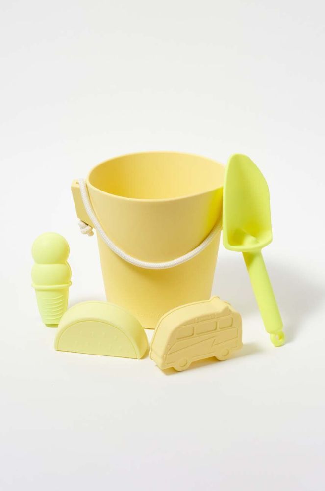 Набір іграшок для пісочниці SunnyLife Silicone Bucket & Spade Set 5-pack колір жовтий