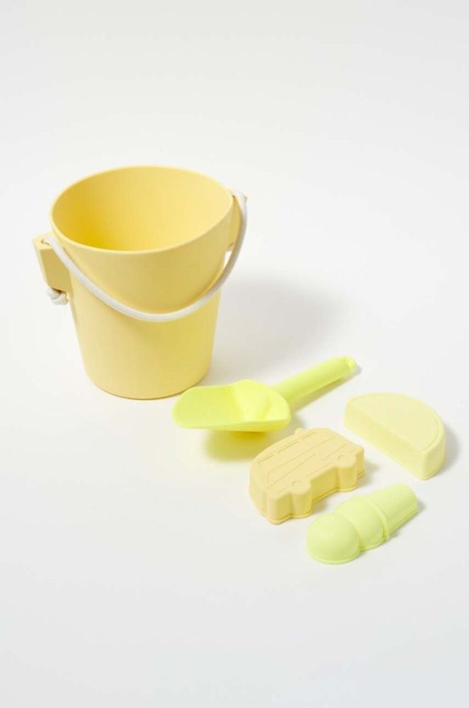 Набор игрушек для песочницы SunnyLife Silicone Bucket & Spade Set 5-pack желтый цвет фото 2