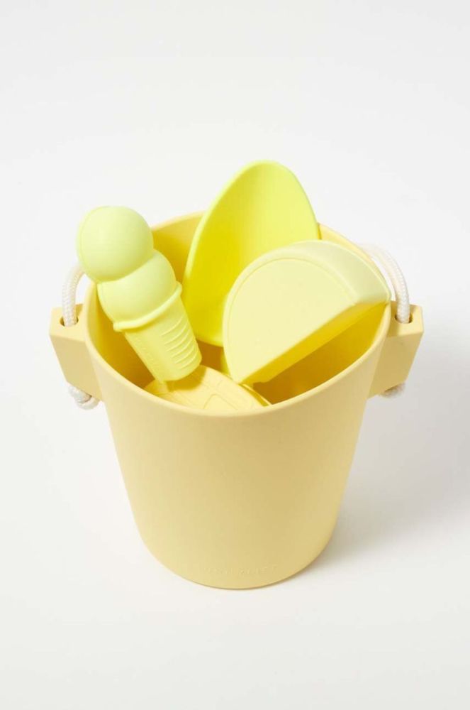 Набор игрушек для песочницы SunnyLife Silicone Bucket & Spade Set 5-pack желтый цвет фото 3