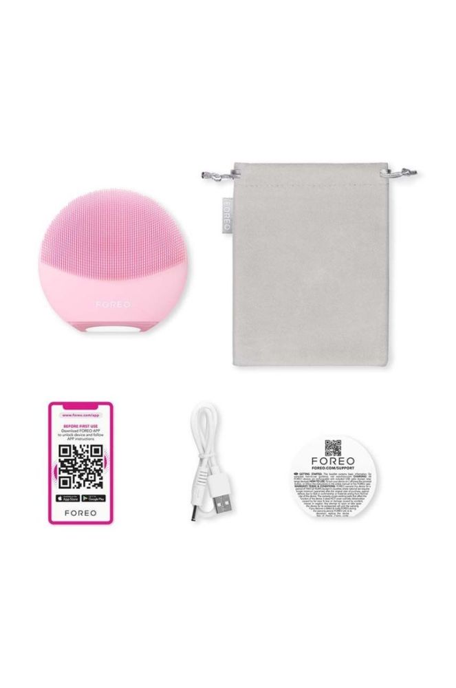 Двосторонній масажер для очищення шкіри обличчя FOREO LUNA™ 4 Mini колір рожевий (3178599) фото 4