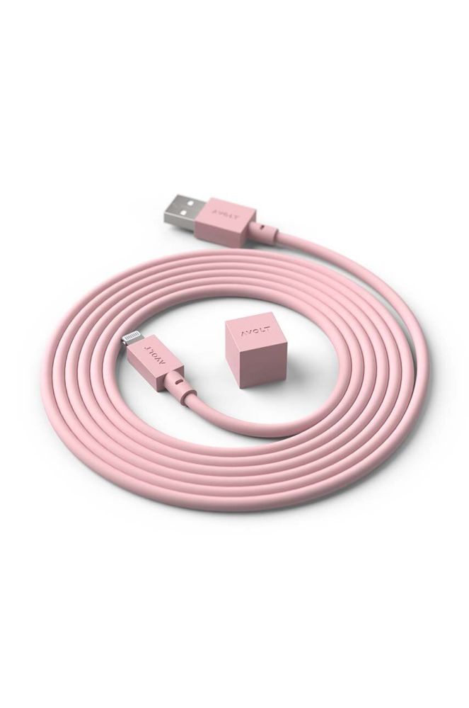 Зарядний usb кабель Avolt Cable 1, USB A to Lightning, 1,8 m колір рожевий