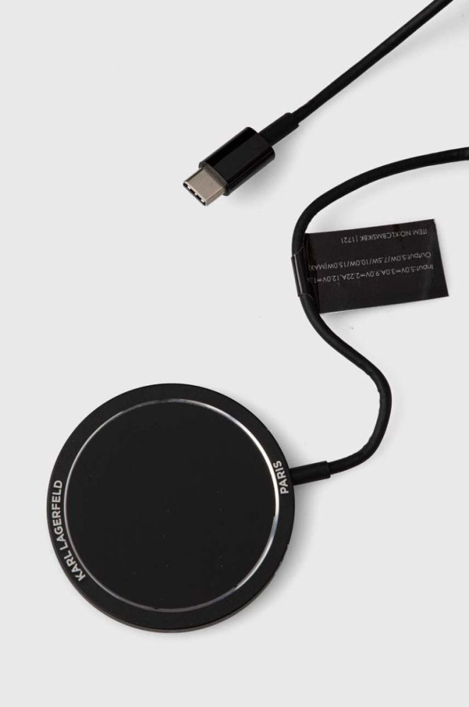 Індуктивний зарядний пристрій Karl Lagerfeld 15W MagSafe колір чорний фото 2