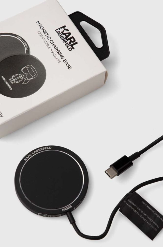 Індуктивний зарядний пристрій Karl Lagerfeld 15W MagSafe колір чорний фото 3