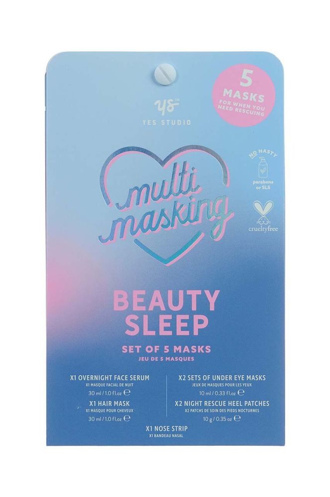 Набір масок Yes Studio Beauty Sleep 5-pack колір барвистий