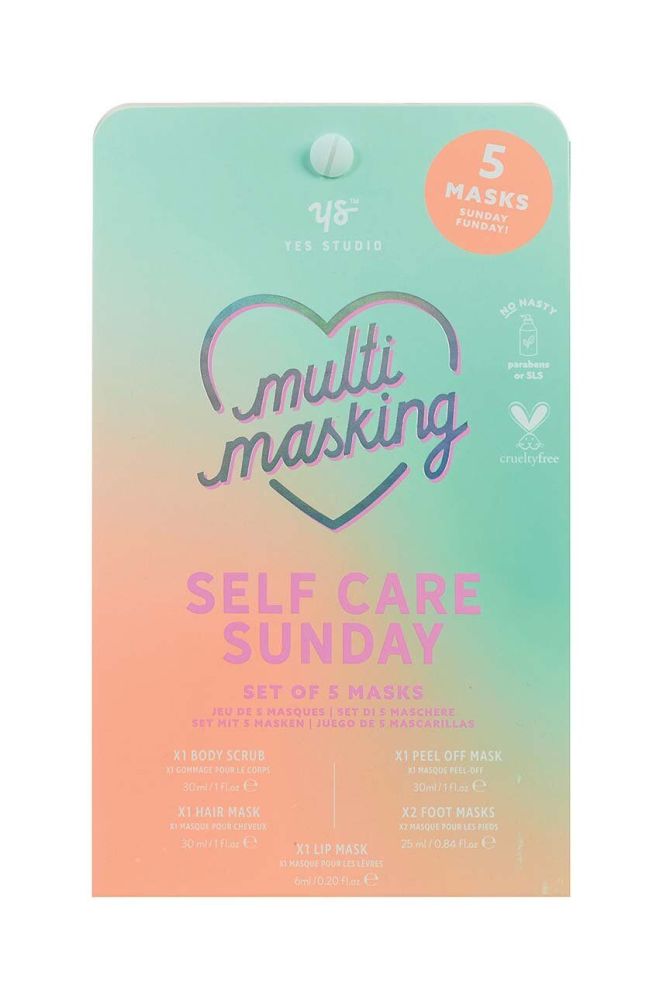 Набір масок Yes Studio Self Care Sunday Set 5-pack колір барвистий