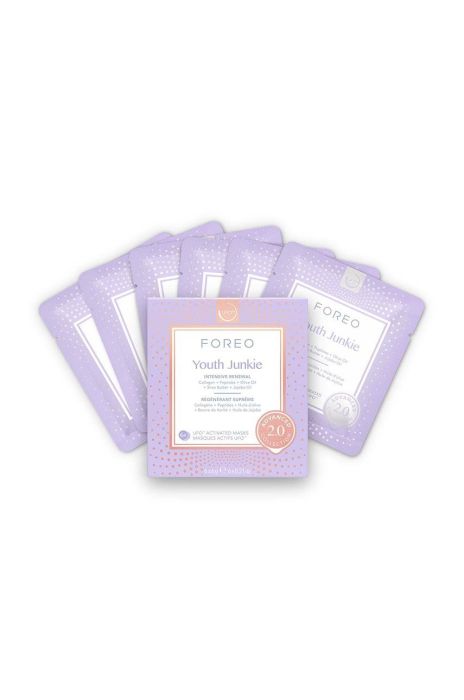 Активована anti-age маска ufo FOREO UFO Masks Youth Junkie 2.0 6-pack колір фіолетовий
