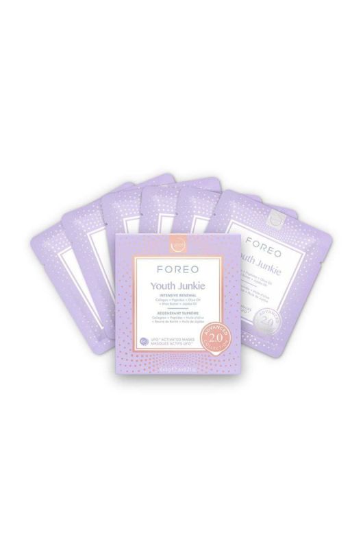 Активована anti-age маска ufo FOREO UFO Masks Youth Junkie 2.0 6-pack колір фіолетовий