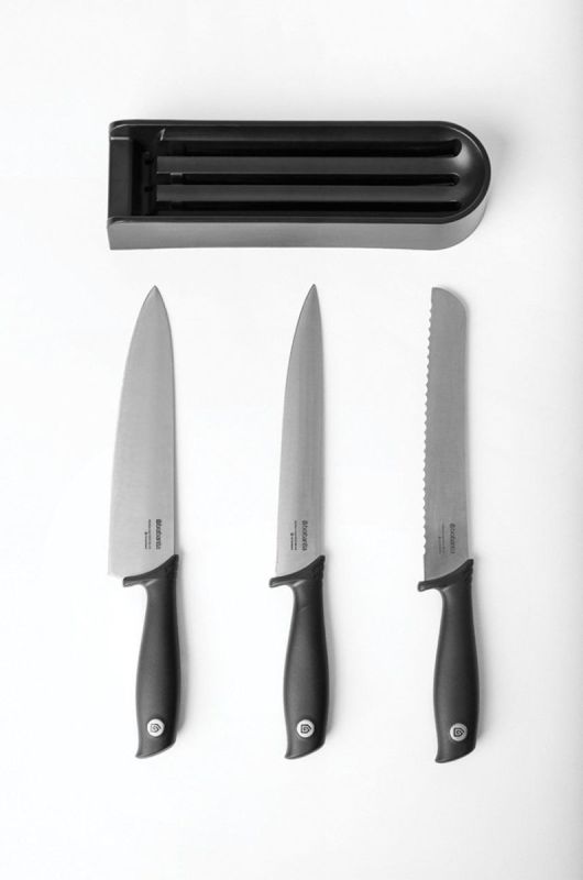 Brabantia Набор ножей с органайзером (3-pack) цвет серый