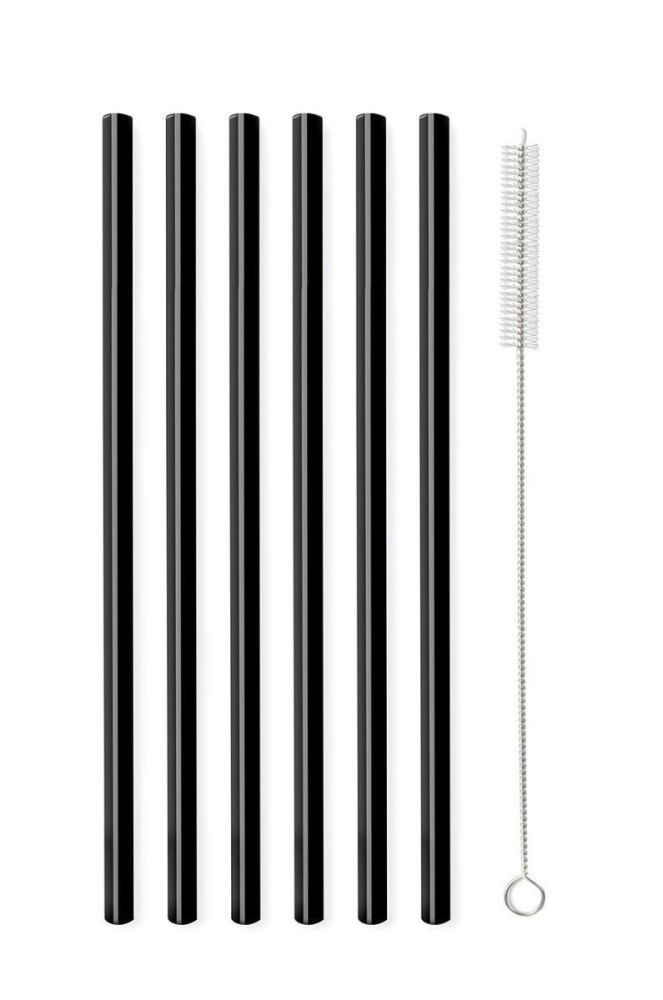 Vialli Design Набір трубочок зі щіточкою (6-pack) колір чорний фото 2