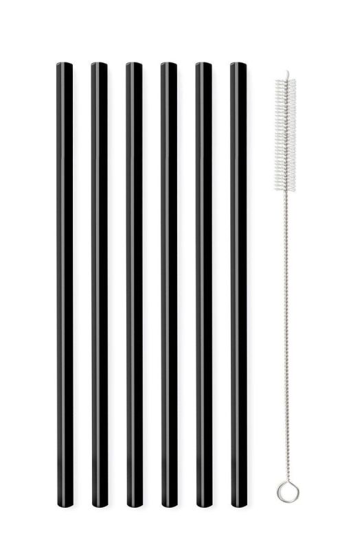 Vialli Design Набір трубочок зі щіточкою (6-pack) колір чорний фото 2