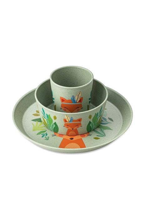 Набір для дитини: тарілка, миска, кружка Koziol 3-pack колір зелений (3017682) Набір для дитини: тарілка, миска, кружка Koziol 3-pack колір зелений (3017682)