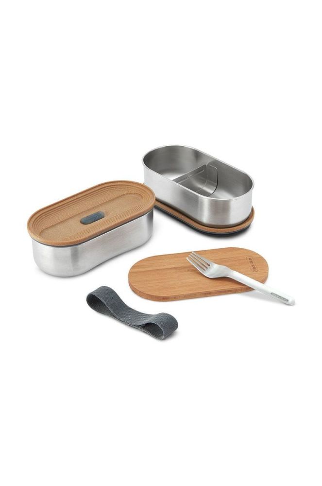 Black and Blum Набір ланчбоксів з виделкою (2-pack) колір сірий фото 2
