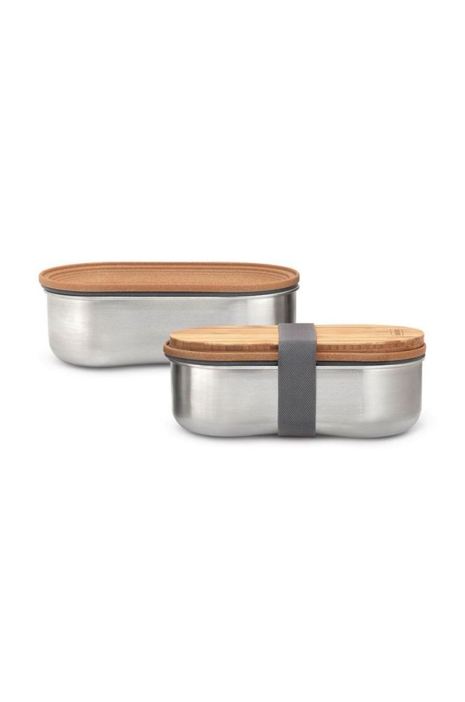 Black and Blum Набір ланчбоксів з виделкою (2-pack) колір сірий фото 5