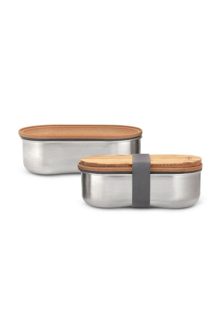 Black and Blum Набір ланчбоксів з виделкою (2-pack) колір сірий