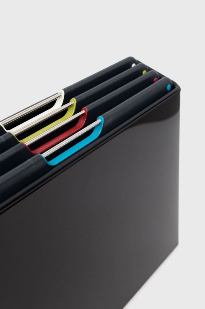 Joseph Joseph Набір обробних дощок в органайзері Carbon Folio Steel (4-pack) колір чорний фото 4
