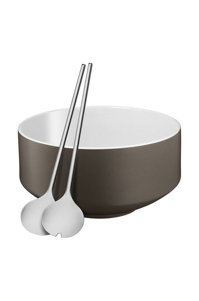 WMF Набір: миска з ложками для подачі салатів Moto колір сірий