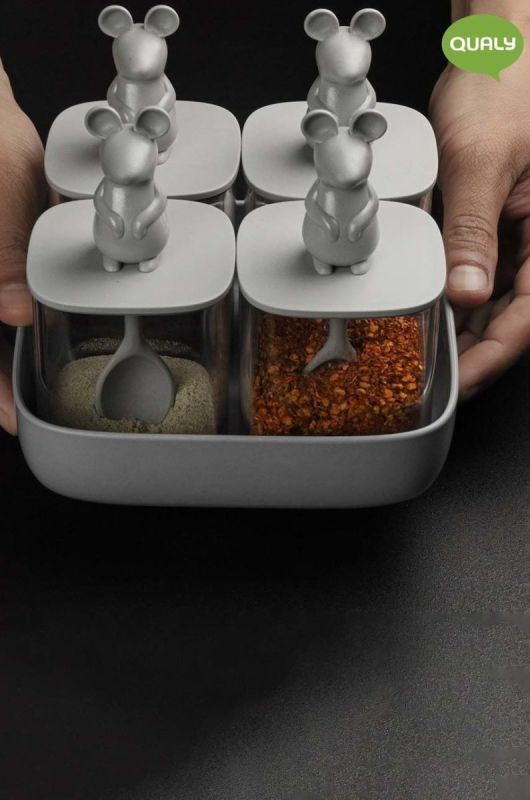 Набір контейнерів для зберігання з кришками Qualy Lucky Mouse 4-pack колір барвистий фото 2