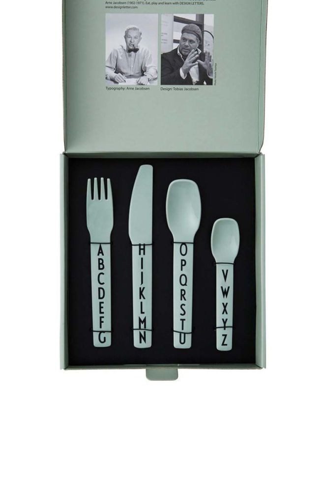 Набір дитячих столових приборів Design Letters Kids cutlery 4-pack колір зелений (2868674) фото 2