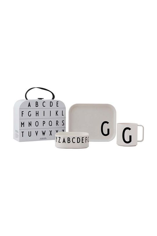 Дитячий набір для сніданку Design Letters Classics in a suitcase G 4-pack колір білий