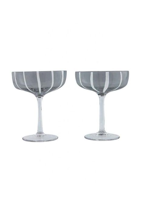 Набір келихів OYOY Mizu 2-pack колір сірий