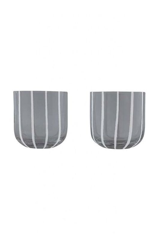 Набір склянок OYOY Mizu 2-pack колір сірий